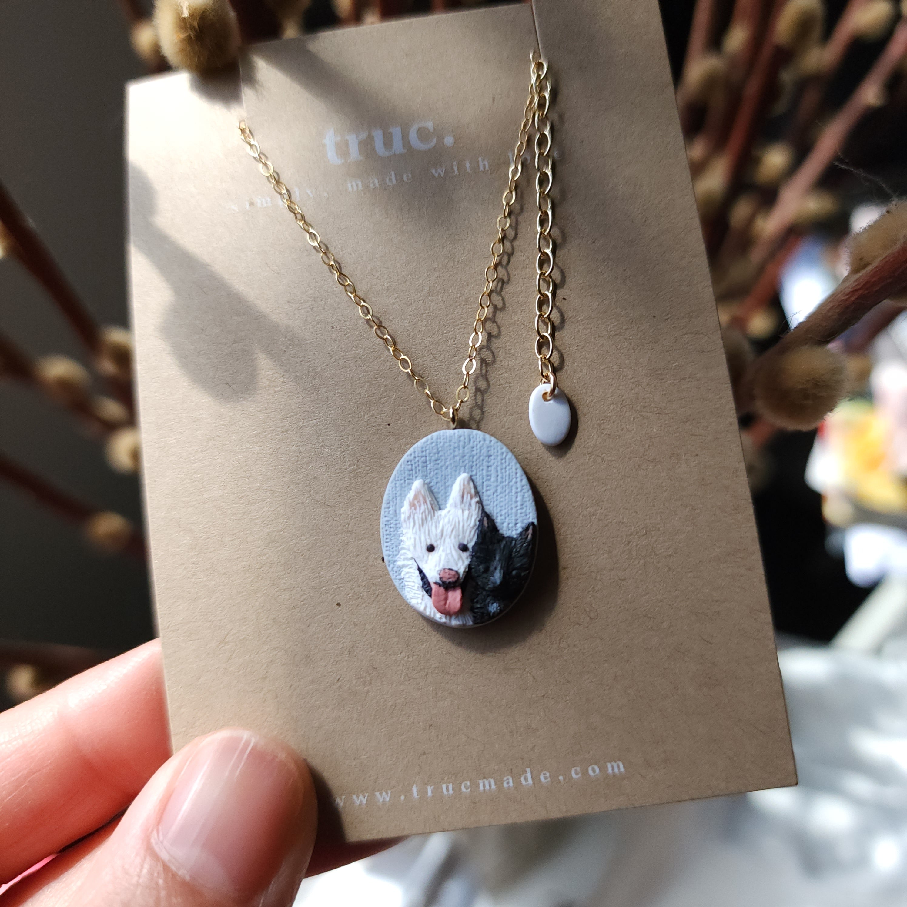 Dog Face Engraved On Pendant Pet Necklace From Photo Of Dog
