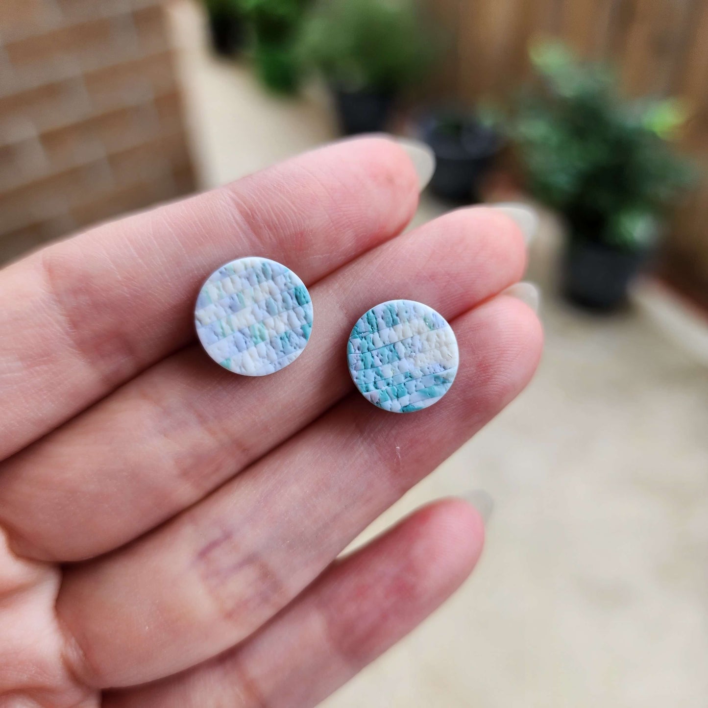 Seafoam Knitted Studs